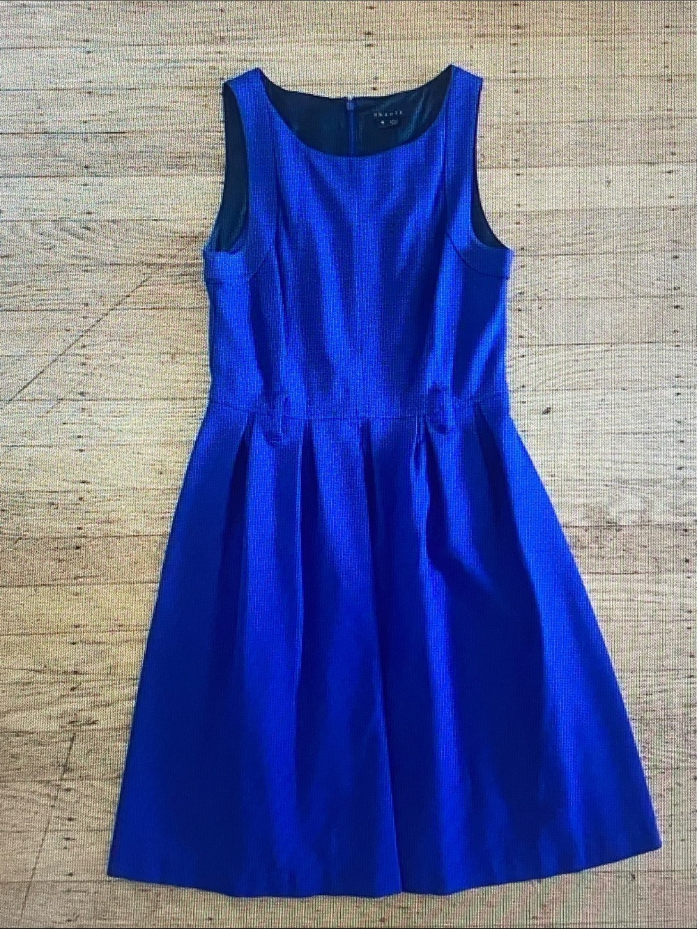 Theory Royal Blue Sleeveless Midi Fit-and-Flare Dress